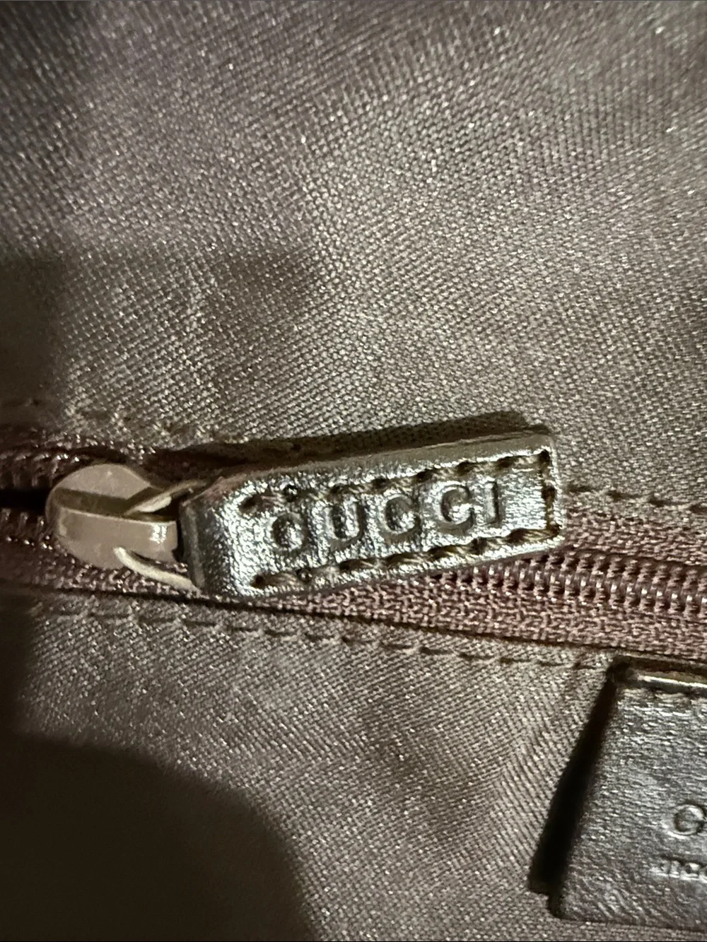 💯% Authentic Gucci Brown GG Canvas Shoulder Bag with dark brown leather Trim